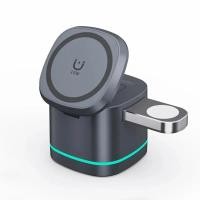 ราคา แท่นชาร์จไร้สายแบบแม่เหล็ก3 in 1แท่นชาร์จเร็วที่วางโทรศัพท์สำหรับ iPhone 15 14 13 12 Apple Watch 8 7 6 airpods (21171016190)