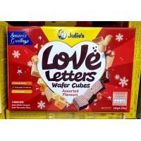 ราคา Julies love letter wafer cubes 180g จูลี่ส์ เวเฟอร์สอดไส้ครีม 3 รสชาติ (11052325903)