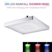 ราคา LEDsฝนตกหัวฝักบัวอาบน้ำสี่เหลี่ยมหัวฝักบัวโดยอัตโนมัติRGBสีเปลี่ยนอุณหภูมิSENSORหัวฝักบัวสำหรับห้องน้ำ (3930300527)