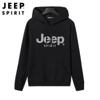 ราคา JEEP SPIRIT New เสื้อกันหนาวมีฮู้ดสีพื้นเสื้อสเวตเชิ้ตลำลองแบบสวมหัวมีฮู้ด (10547943698)