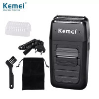 ราคา Kemei เครื่องโกนหนวดไฟฟ้าไร้สาย 2in1 โกนหนวด กันจอน กระเป๋าหนัง พร้อมใบมีดสำรอง 1 ชุด พร้อมส่ง รุ่น KM 5600 (16858166317)