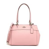 ราคา กระเป๋าถือ COACH แท้ รุ่นใหม่ ใบใหญ่ หนังแท้ทั้งใบ หนังฟอกแบบกันรอยขีดข่วน ช่องเยอะ มีสายยาว สีสวยหวาน COACH 25397 LARGE BROOKE CARRYALL IN CROSSGRAIN LEATHER Blush (7483227961)