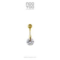 ราคา NooYoo จิวสะดือสำหรับผิวแพ้ง่าย Solitaire Round CZ (7309254689)