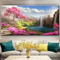 ราคา ภาพทิวทัศน์ผ้าใบทาสีสวยงามการตกแต่งบ้านสำหรับภาพวาดตกแต่งห้องผนัง ไร้กรอบ (19025683106)