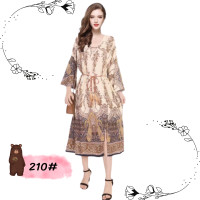 ราคา ชุดเดรสโบฮีเมี่ยน เดรสสาวผอมสาวอวบ กระโปรงผ่าข้าง คอวีแขนกระดิ่งมีเชือกขนนกให้ผูกเอว 210 พร้อมส่ง เสื้อผ้าแฟชั่น (19883519946)