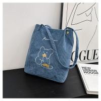 ราคา กระเป๋าผ้าลูกฟูกสะพายไหล่ลายน้องหมี (20845569556)