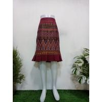 ราคา กระโปรงหางปลาสั้น กระโปรงผ้าไทย ผ้าไทยลายลิซ่า (20823630117)