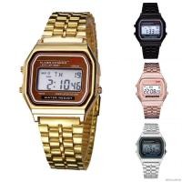 ราคา Tailored LED Digital Waterproof Quartz Wrist Watch Dress Golden Wrist Watch Women Men (811072788)