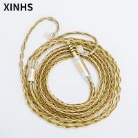 ราคา XINHS สายหูฟัง8คริสตัลแกนเดี่ยวทองเหลืองชุบทอง Mmcx 2 PIN Qdc tfz สายอัพเกรดหูฟัง (13887882459)