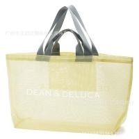 ราคา Japanese Trendy Brand New Dean Deluca Summer Large Capacity Shoulder Bag Outdoor Beach Yellow Mesh Shopping Bag AQUA BAG (19830662094)