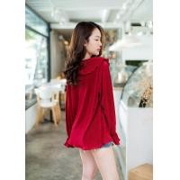 ราคา LAPIS FASHION เสื้อผ้าแฟชั่นผญ คอวี ระบาย ผ้าอัดพลีท Freesize Oversize ราคาถูกที่สุด No 028 (6357084794)