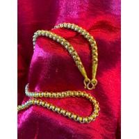 ราคา สร้อยทองเหลืองกันเหงื่อ ลายผ่าหวาย 3 บาท (20012419240)