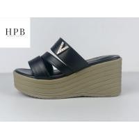 ราคา HPB 36 41 รองเท้าแตะส้นตึก ส้นเตารีดผู้หญิง ส้นสูง 3 นิ้ว สีดำ (18862802034)