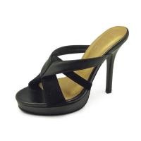 ราคา TAYWIN รองเท้าแตะส้นสูงหนังแท้ รุ่น HSC 30 หนังนิ่มสีดำ หนังกลับสีดำ (8744564418)