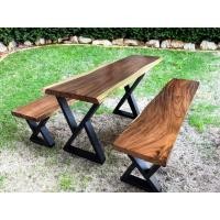 ราคา ชุดโต๊ะไม้ ขาเหล็ก ท็อปไม้จามจุรีแผ่นเดียว โต๊ะ 1 ตัว พร้อมม้านั่งยาว 2 ตัว จัดส่งฟรี (19334533879)