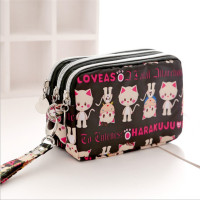 ราคา กระเป๋าสตางค์แฟชั่นเกาหลีสำหรับผู้หญิงกระเป๋าใส่เหรียญและกระเป๋าเงิน3ชั้นกระเป๋าใส่โทรศัพท์ผ้าคลัทช์ยาวมีซิปผ้าไนลอน (12328783417)