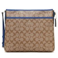 ราคา กระเป๋าสะพาย COACH แท้ Coated canvas ลาย Signature สายหนังแท้ ปรับความยาวสายได้ ช่องเยอะ COACH 34938 SIGNATURE COATED CANVAS FILE BAG CROSSBODY BAG Mineral (1419210034)