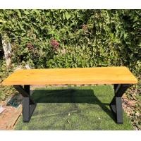 ราคา PradooSiam เก้าอี้ม้านั่งยาว PS 735 เก้าอี้สนาม ไม้เนื้อแข็ง ไม้แผ่นเดียว ก25xยxxส40ซม ขาทรง X โต๊ะกาแฟ โต๊ะเตี้ย ทนแดด ทนฝน โต๊ะไม้ขาเหล็ก (17451126051)