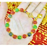 ราคา สร้อยข้อมือ เม็ดสัปปะรดลายสุโทัยลงยา น้ำหนัก 3 บาท งานสวยเสมือนจริง ทองหุ้ม ทองชุบ นพคุณห้างทอง (19482616067)