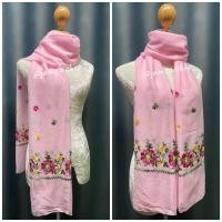 ราคา ผ้าพันคอ ผ้าคลุมไหล่ ผ้าปักลายดอกไม้ (19375265242)