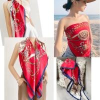 ราคา ผ้าพันคอ ผ้าคลุมไหล่ ลายหลุย ผ้าคลุมซาติน ลายหลุย ผ้าคาดอก ผ้าโพกหัว ฮิญาบ ผ้าคลุมหัว satin shalw scarf ขนาด 90x90 cm (18433517065)