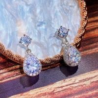 ราคา ต่างหูหยดน้ำ AAA Zircon สไตล์ยุโรปและอเมริกันฝังเพชรสีทองแดงมรกต (18525580048)