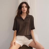 ราคา Closet Crush Oversized polo shirt with single pocket Chocolate เสื้อโปโลโอเวอร์ไซส์แบบมีกระเป๋า (20947185153)