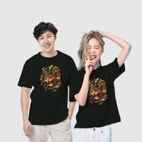 ราคา เสื้อยืดคอกลมสกรีน พิมพ์ลายหัวเสือซามูไร เสื้อคู่รักไม่ร้อน เสื้อconton100 (20930858484)