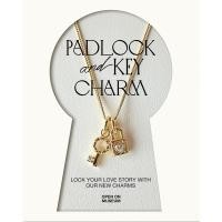 ราคา Padlock and Key charms จี้กุญแจ จี้แม่กุญแจ พร้อมสร้อยคอชาย หญิง (18196650302)