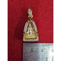 ราคา จี้กรอบพระพุทธชินราชองค์สามกษัตริย์ประดับลงยาสีแดงเขียวล้อมเพชรเกสรชุบทอง (20534434665)