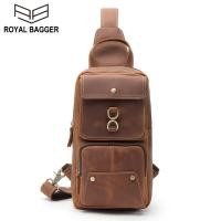 ราคา Royal Bagger กระเป๋าคาดหน้าอกใหม่สำหรับผู้ชาย Crazy Horse Leather Business Retro กระเป๋าถือขนาดใหญ่ความจุ Cool Outdoor Sling Shoulder Bag (16619996051)