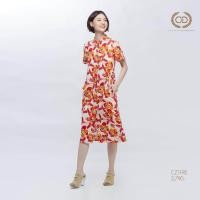ราคา ชุดเดรส C D Cotton Dress เดรส คอจีน แขนสั้น ผ้าคอตตอน พิมพ์ลายดอกกล้วยไม้ญี่ปุ่น CZ1FRE (17221638439)