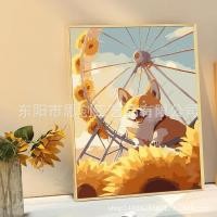 ราคา ขายดี ระบายสีตามตัวเลข DiY 40x50cm รูปวาด ระบายสี ภาพชุด ภาพวาดระบายสี ภาพระบายสีตามตัวเลข (20657674515)