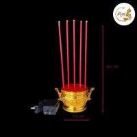 ราคา LED กระถางธูปไฟฟ้า ธูป5ดอก รุ่นเสียบปลั๊กและใส่ถ่าน ประหยัดไฟ (17455640798)