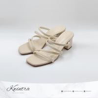 ราคา รองเท้าส้นสูง 2 นิ้ว สีครีม แบบสวม 4 สายหนังนิ่ม (5883032008)