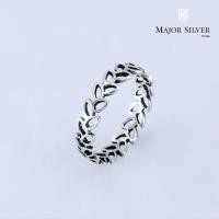 ราคา Olive ring Silver925 แหวนใบมะกอก โปร่งรอบวง รมดำ แฟชั่น สไตล์วินเทจ แหวนเงินแท้100 (10046693883)