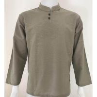 ราคา เสื้อผ้าฝ้าย ผ้าพื้นเมือง น้ำไหล กระดุม 2 เม็ด คอจีน แขนยาว (204815202)