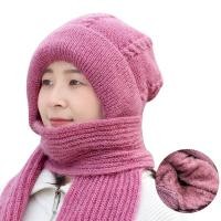 ราคา หมวกฤดูหนาว2อิน1พร้อมผ้าพันคอสำหรับผู้หญิงผ้าพันคอหมวกขนแกะกำมะหยี่เสื้อถักไหมพรมผ้ากำมะหยี่นุ่มหมวกถักทรง Beanie แฟชั่นสไตล์เกาหลีแบบเรียบง่าย (20698061198)