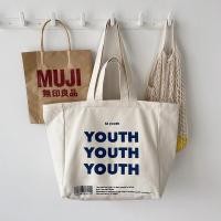 ราคา กระเป๋าถือ กระเป๋าสะพายไหล่ กระเป๋าใส่ของอเนกประสงค์ ผ้าแคนวาส มีซิปด้านใน สกรีนอักษร ใบใหญ่จุใจ แข็งแรง ใส่ของได้เยอะ Tote Bag (21095144234)