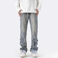 ราคา Hanlu กางเกงยีนส์ผู้ชาย กางเกงยีนส์ดีไซน์กางเกงผู้ชายขาสามส่วนหล่อทรงหลวมสไตล์วินเทจแบบอเมริกันกางเกงยีนส์แฟชั่น (20767541853)