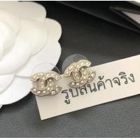 ราคา ต่างหู Chanel little stud crystal pearl ติดหูง่ายๆ เกรดออริ (13671892553)