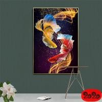 ราคา ภาพวาดผ้าใบ รูปปลา ขนาด 50x70CM ภาพวาดลายปลา ภาพวาดติดผนัง ภาพติดผนัง ภาพตกแต่งบ้าน (7035676053)