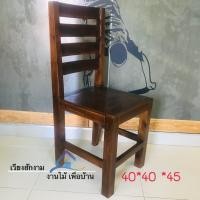 ราคา เก้าอี้ไม้สัก เก้าอี้ไม้มีพนักพิงหลัง เก้าอี้นั่งเล่น เก้าอี้สนาม ขนาดประมาณ 40 40 45 T T shop เวียงสักงาม แพร่ (1419354076)