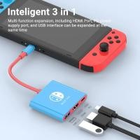 ราคา อะแดปเตอร์3 in 1ชนิด C HUB Thunderbolt 3ถึง HDMI 4K เอาต์พุต100W พอร์ต PD สำหรับ Nintendo SWITCH MacBook Pro (21170782047)
