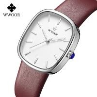 ราคา WWOOR แบรนด์เดิมสุภาพสตรีดูสายหนังแฟชั่นที่เรียบง่าย30เมตรกันน้ำสุภาพสตรีนาฬิกาข้อมือสำหรับผู้หญิง (16598969603)