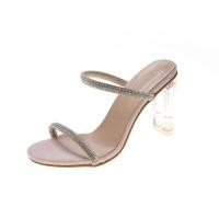 ราคา รองเท้า ส้นสูง ส้นแก้ว สายกากเพชร สูง9ซม สไตล์เกาหลี หรูหรามาก (20038811004)