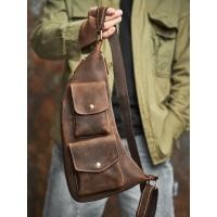 ราคา กระเป๋าคาดหน้าอกหนังวัวแท้สะพายไหล่หนังวัวแท้สำหรับผู้ชายกระเป๋าสะพายข้างสะพายไหล่แบบสบายอเนกประสงค์กระเป๋ากระเป๋าสะพายบ่าเอวของผู้ชาย (21016009448)