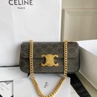ราคา CELINE CHAIN SHOULDER BAG TRIOMPHE IN TRIOMPHE CANVASTAN (21228308476)