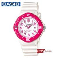 ราคา Casio Standard นาฬิกาข้อมือผู้หญิง สายเรซิ่น รุ่น LRW 200H 4BVDF เรือนขาว ขอบชมพู (438464)