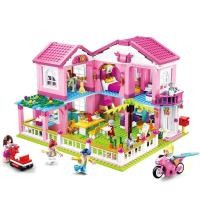 ราคา ชุดบล็อคก่อสร้างแฟนตาซี Barbie เด็กผู้หญิงสีชมพูของขวัญของเล่น (19829632707)